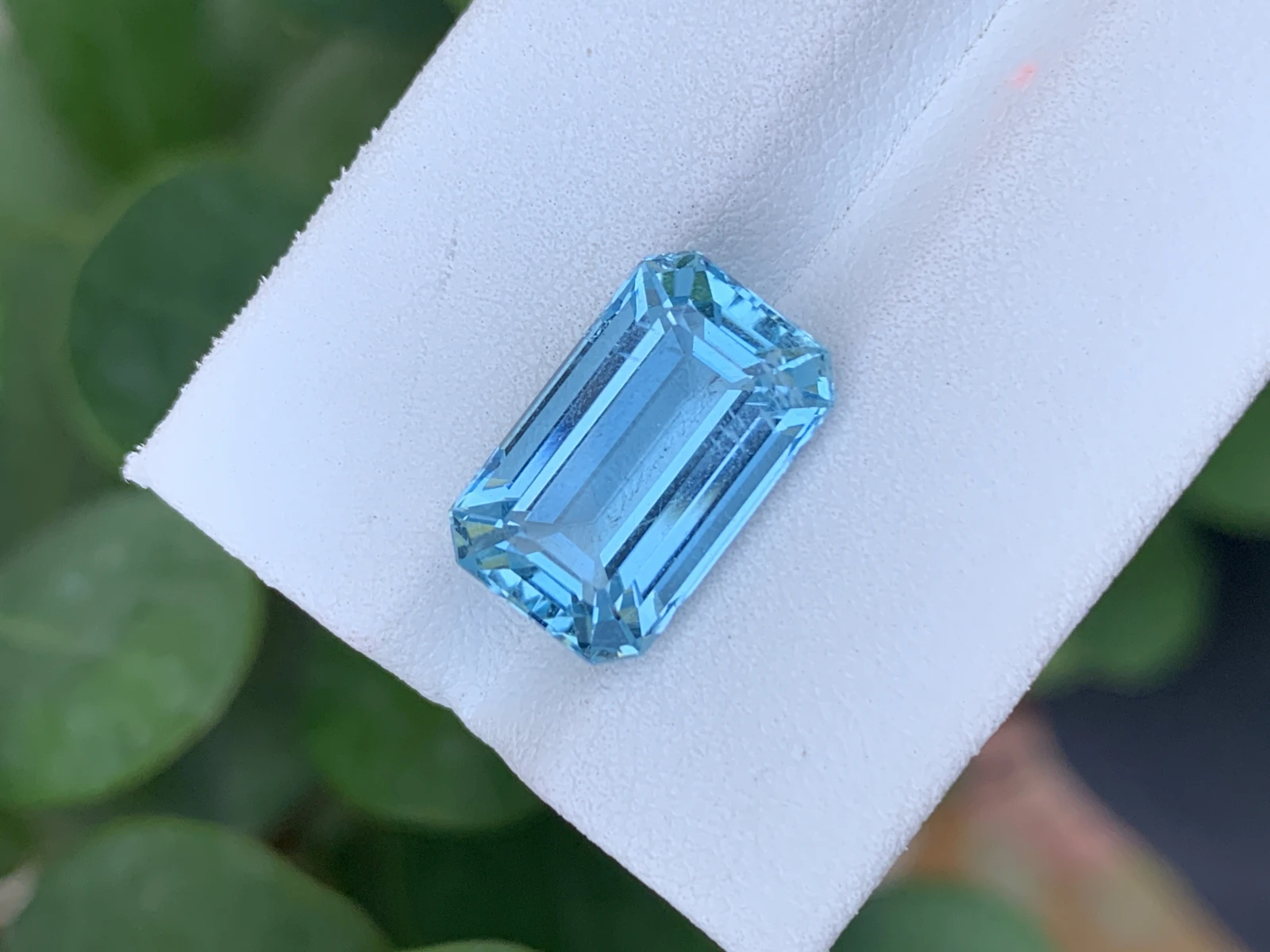 7.42ct Natural Blue Aquamarine Emerald Cut Loose Gemstone — view 2